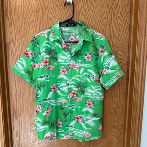 Men’s Tropical Print Button Down